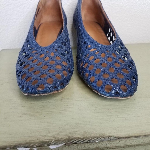 Sezane Navy Blue Woven Flats - Picture 6 of 10